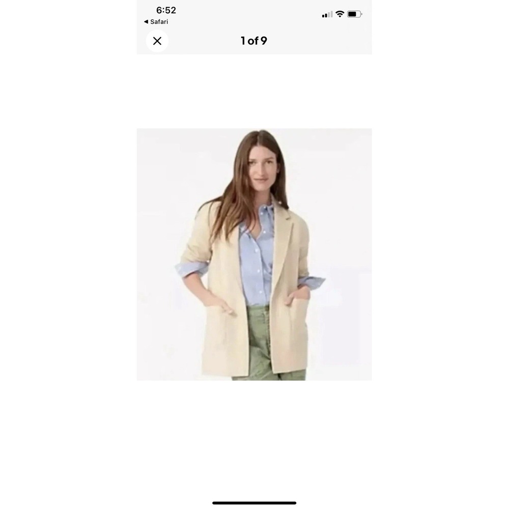 J.Crew Sophie Sweater Open-Front Blazer Cardigan Cream  Sz S Preppy Capsule
